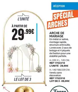 Shopix Terre Arch de mariage offre