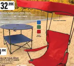 Shopix Fauteuil pliant avec pare-soleil offre