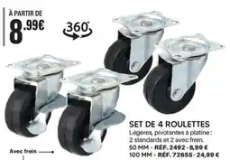 Shopix SET DE 4 ROULETTES offre