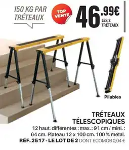 Shopix Tréteaux télescopiques offre