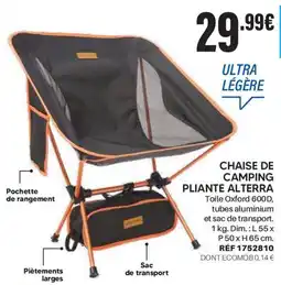 Shopix ALTErrA Chaise de camping pliante offre