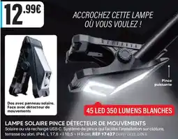 Shopix Lampe solai re pince detecteur de mouvements offre