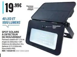 Shopix Spot solaire à detecteur de mouvement offre