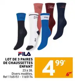 Trafic FILA Chaussettes enfant offre