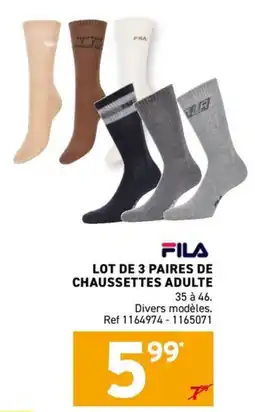 Trafic FILA Chaussettes adulte offre