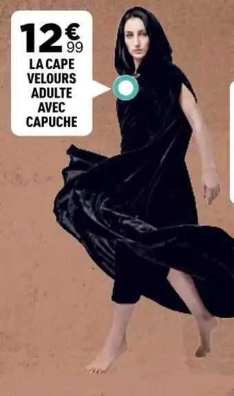 LA CAPE VELOURS ADULTE AVEC CAPUCHE