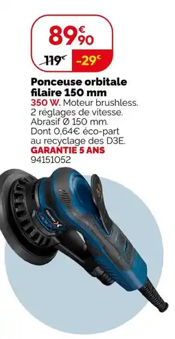 Weldom Ponceuse orbitale filaire 150 mm offre