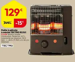 Weldom Tectro poêle à pétrole à mèche tectro r131c offre