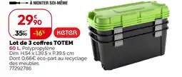 Weldom Keter lot de 3 coffres totem offre