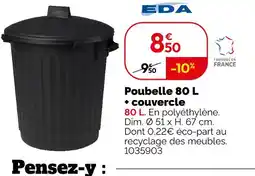 Weldom Eda poubelle 80 l + couvercle offre