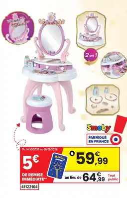 JouéClub Smoby coiffeuse 2 en 1 offre