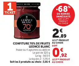 Super U LEONCE BLANC CONFITURE 70% DE FRUITS offre