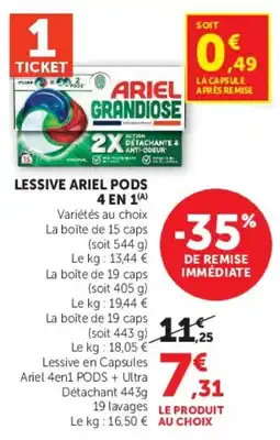 Super U ARIEL LESSIVE PODS offre