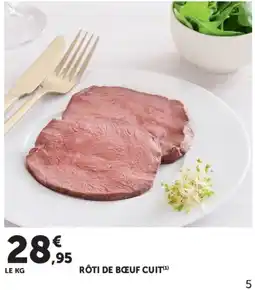 Super U RÔTI DE BŒUF CUIT offre