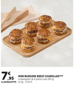 Super U MINI BURGERS BŒUF CHAROLAIS offre