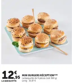 Super U MINI BURGERS RÉCEPTION offre