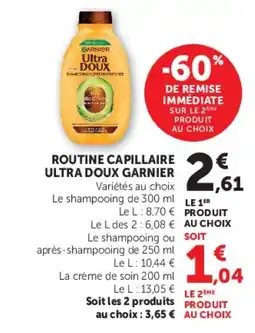 Super U GARNIER Ultra Doux offre