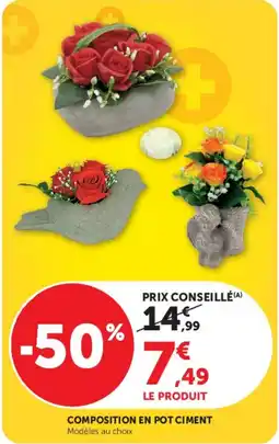 Super U Composition en pot ciment offre