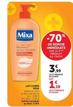 Super U Mixa Le Lait Corps Réparateur offre