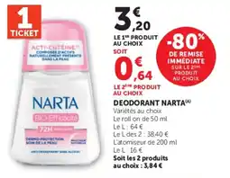 Super U NARTA DEODORANT offre