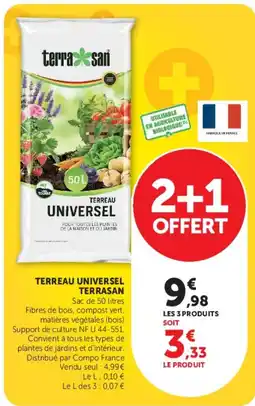 Super U TERRASAN Terreau Universel offre