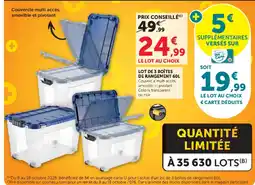 Super U Lot de 3 boîtes de rangement offre