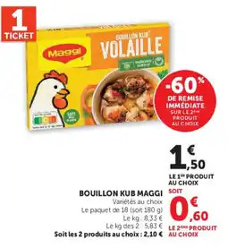 Super U Maggi Bouillon Kub Volaille offre