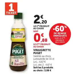 Super U PUGET Vinaigrette offre