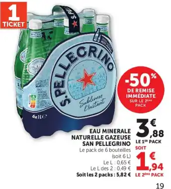 SAN PELLEGRINO EAU MINERALE NATURELLE GAZEUSE