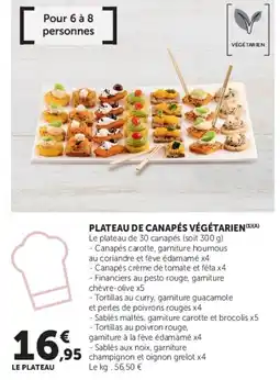 Super U PLATEAU DE CANAPÉS VÉGÉTARIEN offre