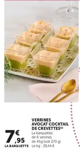 Super U VERRINES AVOCAT COCKTAIL DE CREVETTES offre