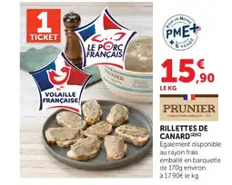 Super U PRUNIER Rillettes de Canard offre