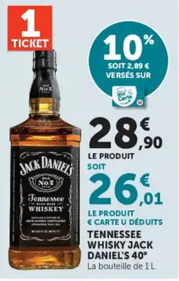 Super U Jack Daniel's Tennessee Whiskey offre