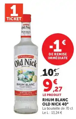 Super U Old Nick Rhum Blanc offre