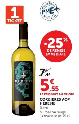 Super U HERESIE CORBIERES AOP offre