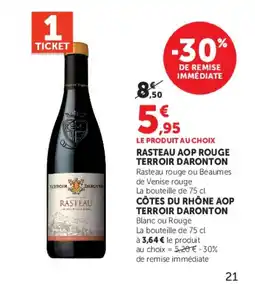 Super U TERROIR DARONTON RASTEAU offre