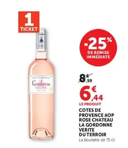 Super U Gordonne Cotes de Provence AOP Rose Chateau offre