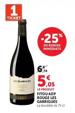 Super U Fitou aop rouge les garrigues offre