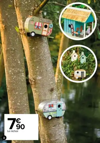 Carrefour Nichoir à oiseaux en bois forme caravane offre
