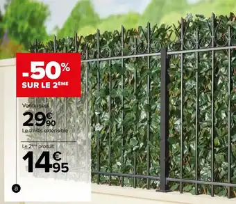 Carrefour Treillis extensible feuillage offre