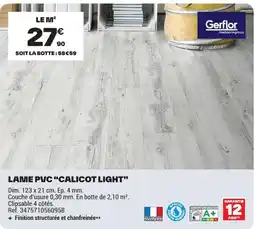Brico Dépôt Gerflor LAME PVC "CALICOT LIGHT" offre