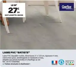 Brico Dépôt Gerflor LAME PVC "BATISTE" offre