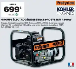 Brico Dépôt ProSystem Groupe électrogène essence offre