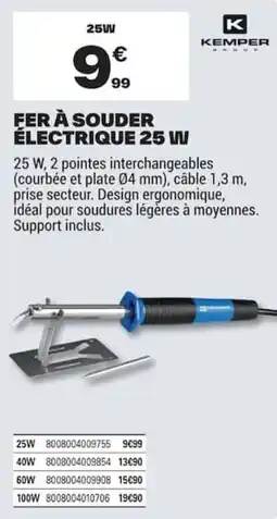 Brico Dépôt KEMPER FER À SOUDER ÉLECTRIQUE 25 W offre