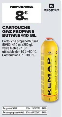 Brico Dépôt KEMAP Cartouche gaz propane butane offre