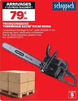 Brico Dépôt Scheppach Tronçonneuse thermique 52cm³ 51cm guide offre