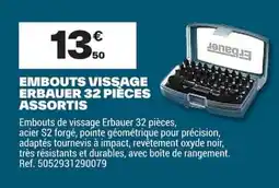 Brico Dépôt Erbauer Embouts vissage offre