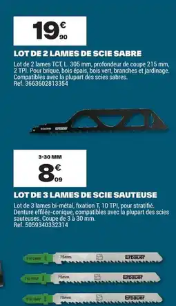Brico Dépôt Erbauer Lames de scie sauteuse offre