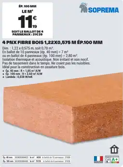 Brico Dépôt SOPREMA 4 PNX FIBRE BOIS offre