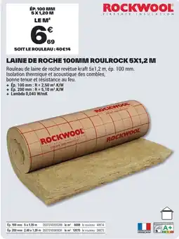 Brico Dépôt ROCKWOOL Laine de roche 100mm offre